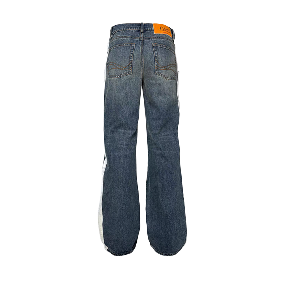 PCCVISION Contrast Side-Stripe Washed Jeans