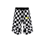 PCCVISION Checkerboard Pleated Baggy Shorts