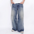 IN EXISTENCE x i Washed Lightning Fade Wide-Leg Jeans Blue