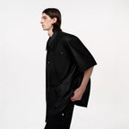 TIWILLTANG Draped Camp-Collar T Shirt