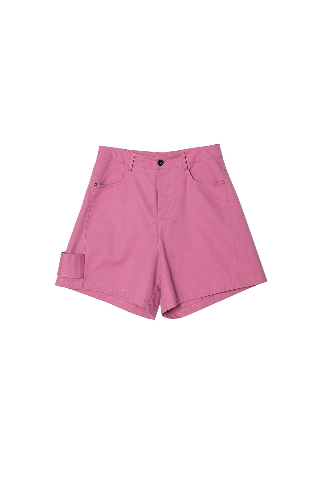 ASSEEN Asymmetric Side Strap Wide-Leg Shorts