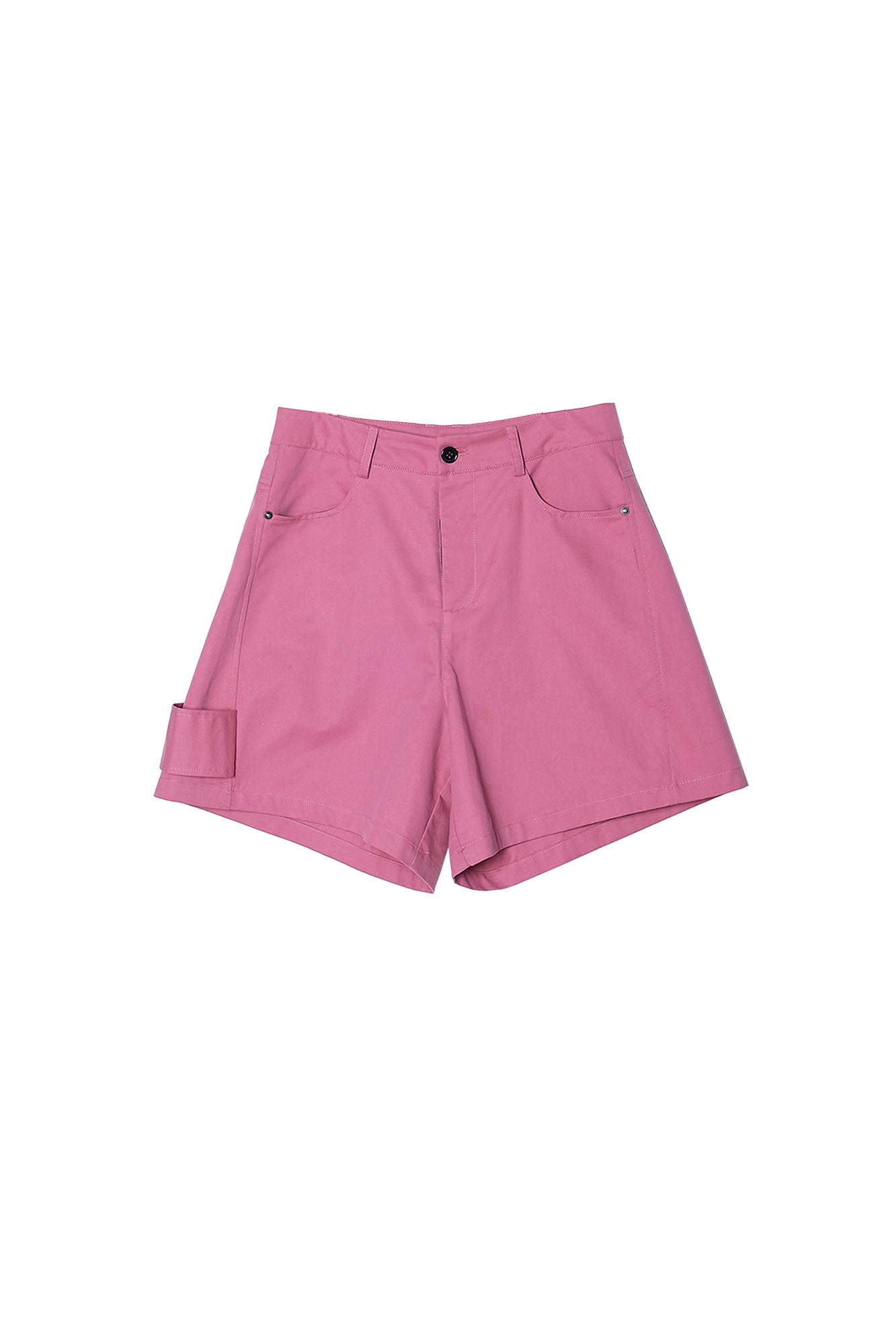 ASSEEN Asymmetric Side Strap Wide-Leg Shorts
