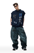 CYCYCY Dirty Wash Graffiti Baggy Jeans