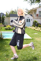 ERROR CODE ROBOT Distressed Double-Knee Rivet Shorts