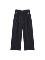 OPICLOTH Herringbone Pleated Wool-Blend Trousers