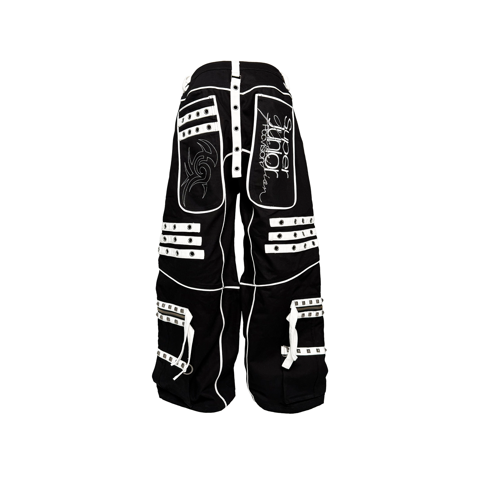 PCCVISION Studded Embroidered Baggy Pants