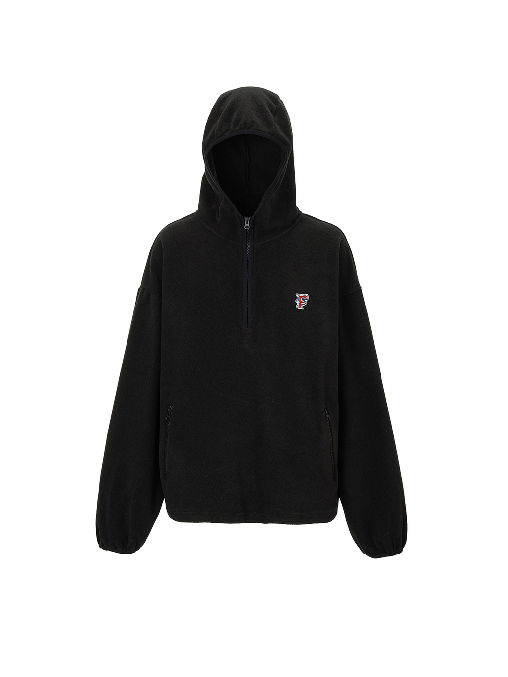 F2CE Embroidered LOGO Patch Half-Zip Fleece Hoodie