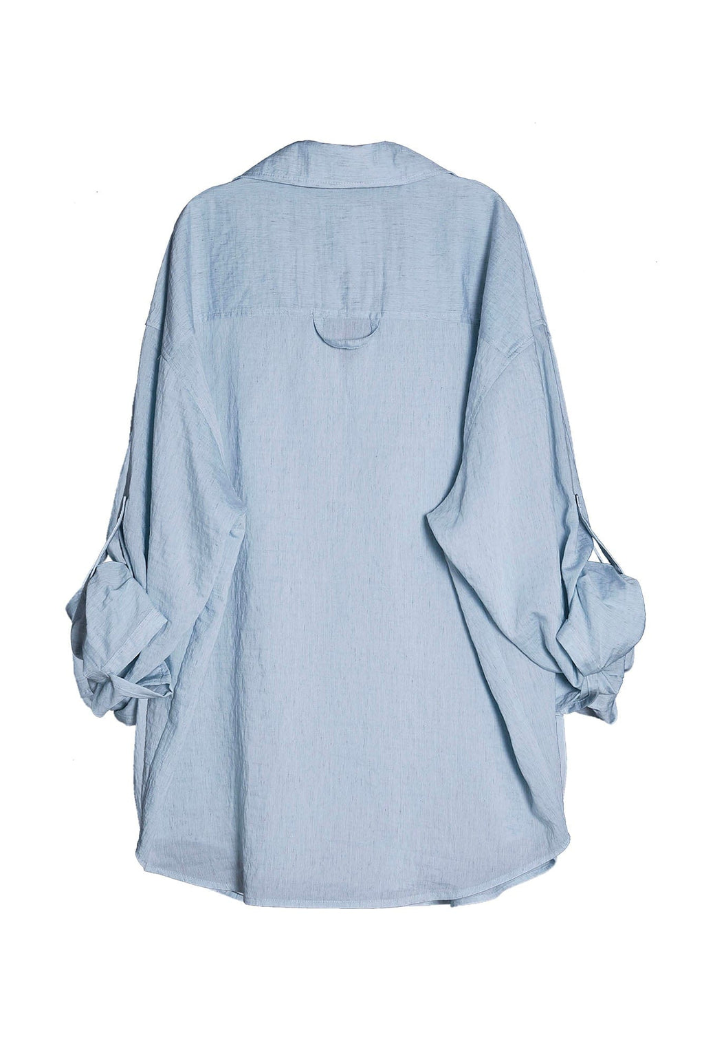 ASSEEN Rose Embroidered Pocket Linen-Blended Overshirt