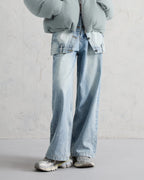 ORGANIC EMOTION Classic Washed Detachable Waist Cape Jeans