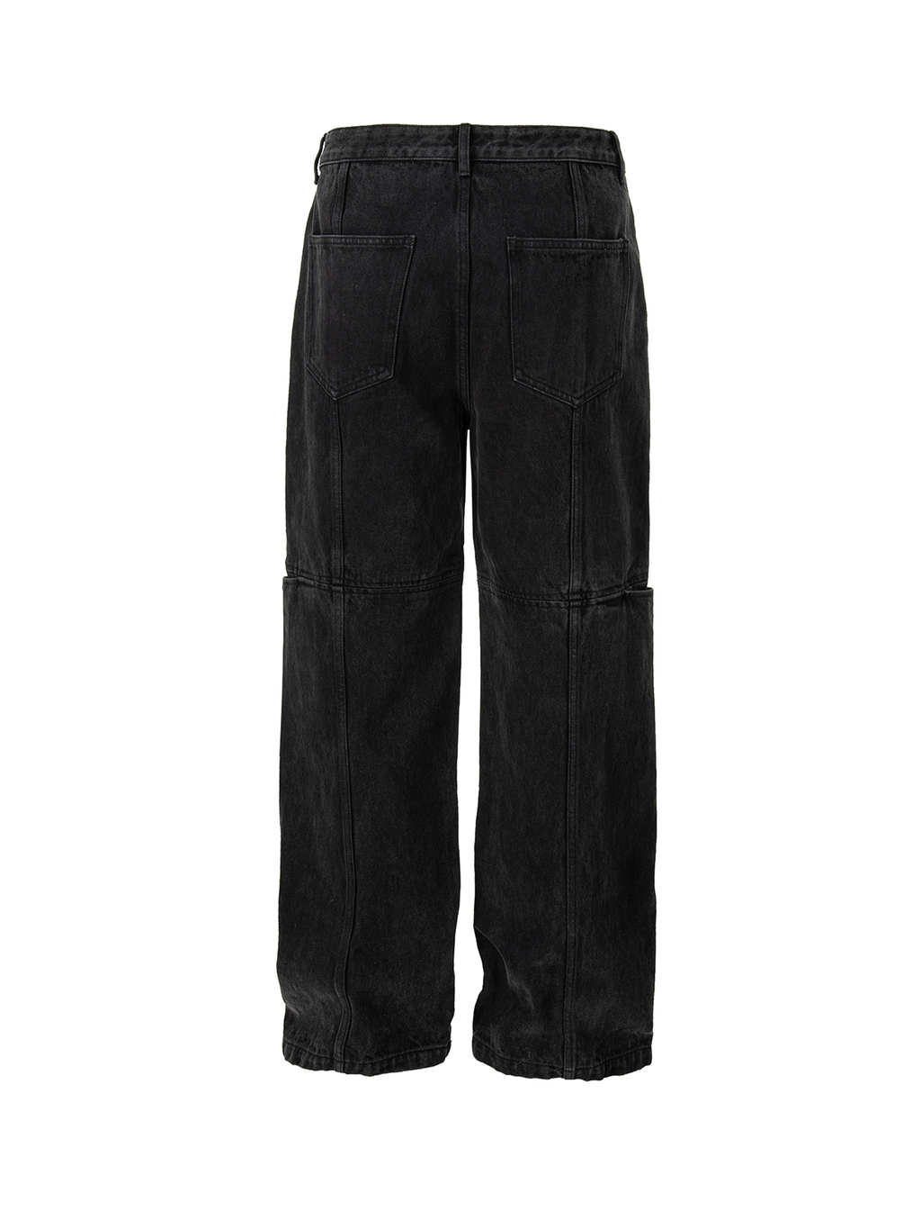 F2CE Washed Panel Multi-Pocket Straight-Leg Jeans