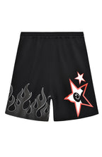 VENTUREK Graffiti Flame Graphic Drawstring Shorts