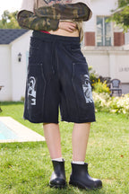 ERROR CODE ROBOT Distressed Double-Knee Rivet Shorts