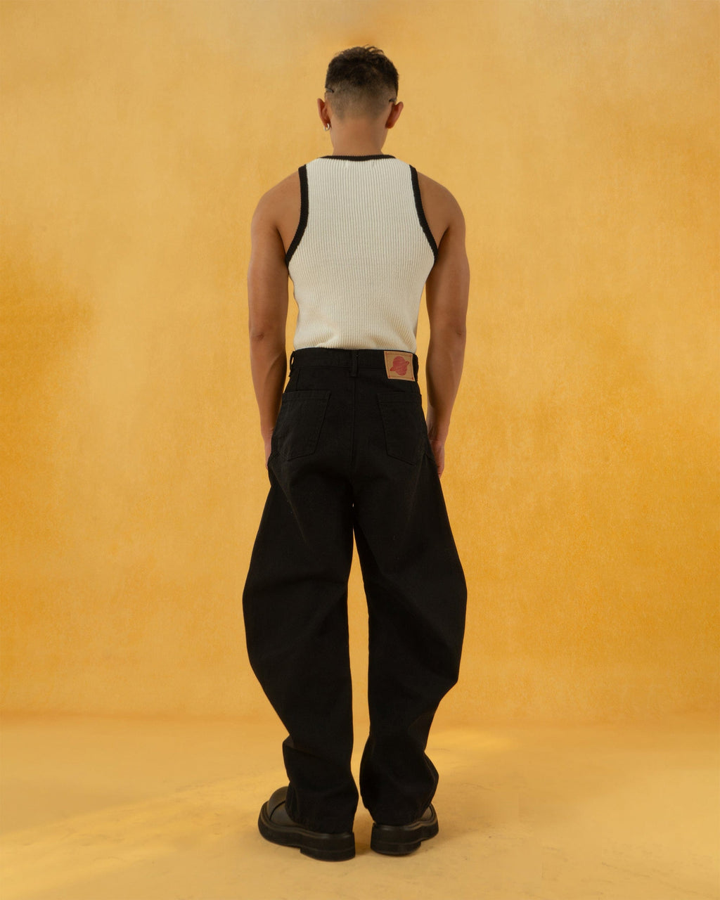 CLP Deconstructed Pleated Button Wide-Leg Pants