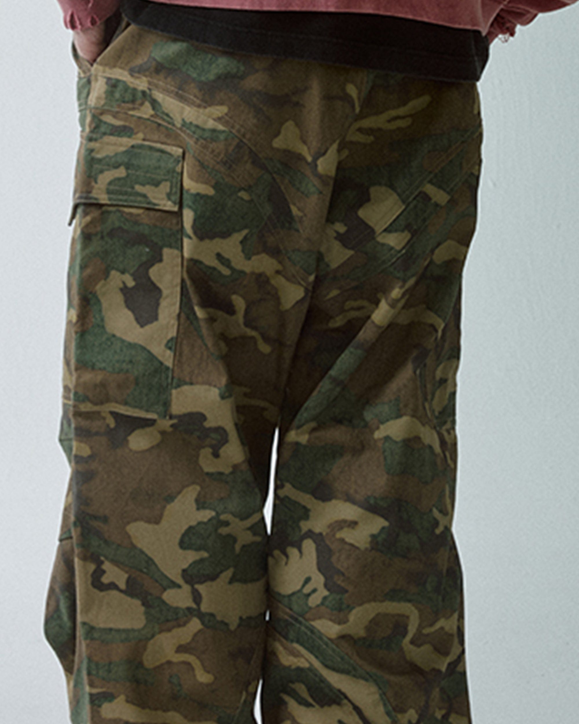 F2CE Wide-Leg Draw-String Camo Cargo Pants
