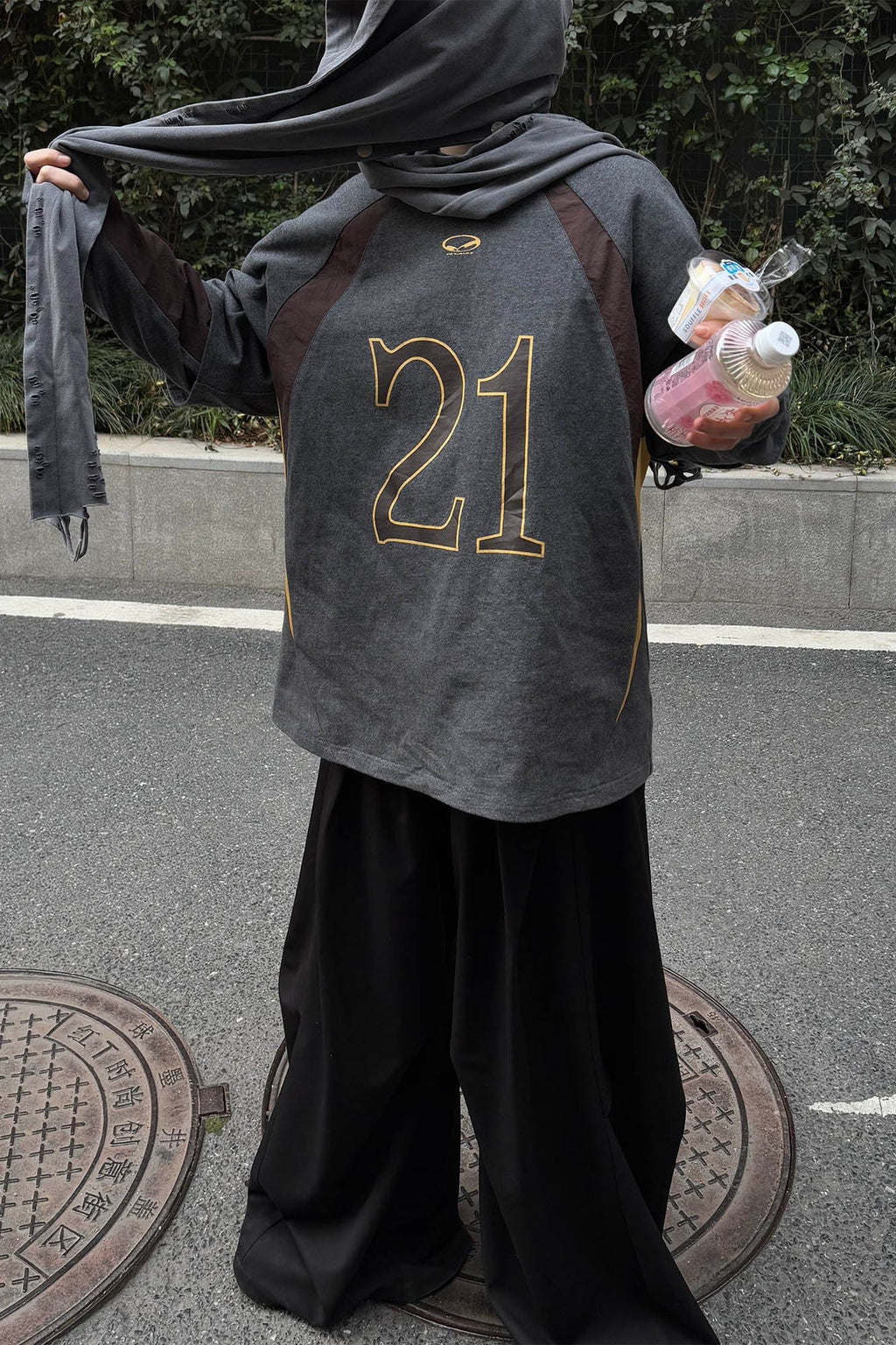 RELABEL No.21 Spliced Layered Long-Sleeve Tee