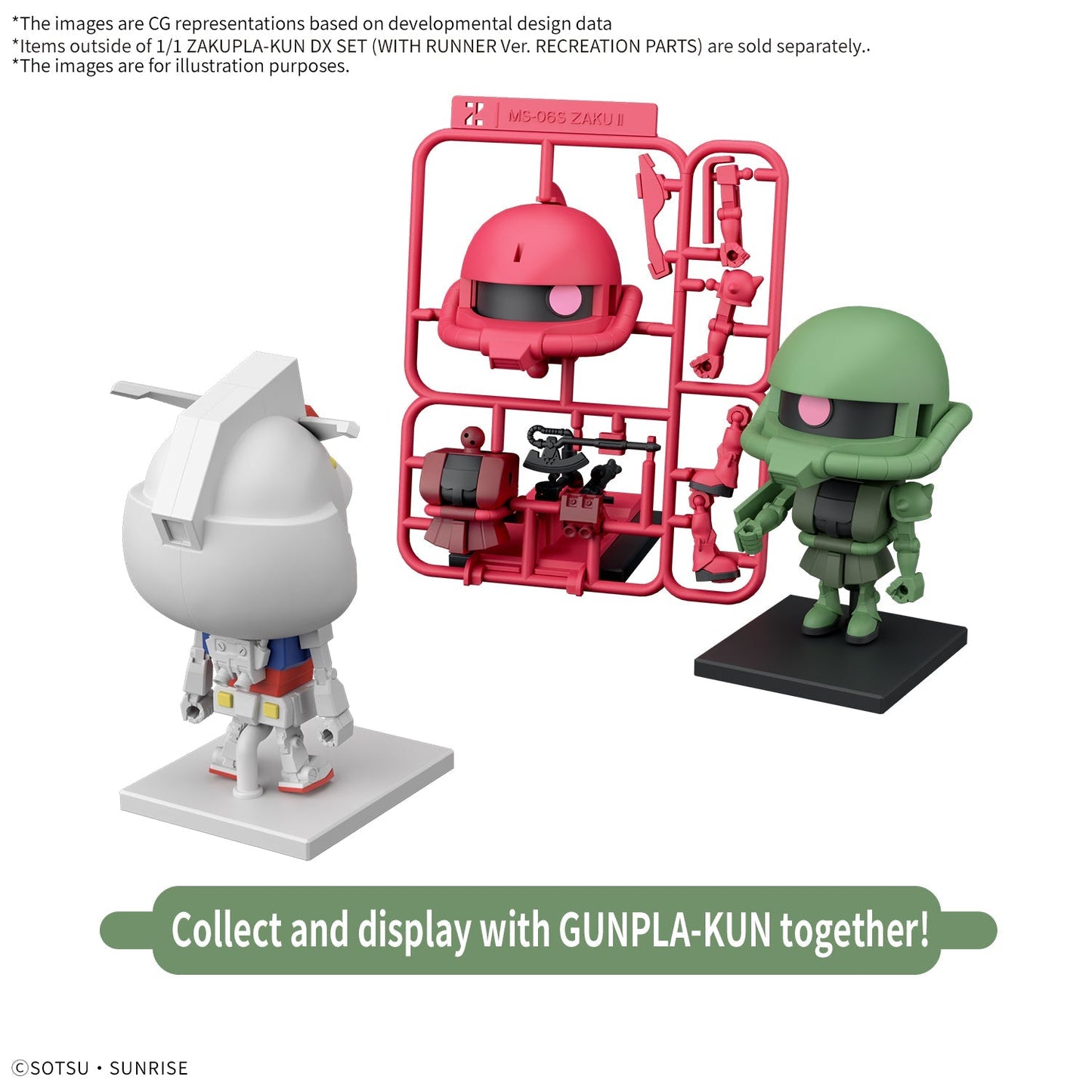Gundam 1/1 Gunpla-Kun Zakupla-Kun Dx Set (With Runner Ver. Recreation Parts) Model Kit