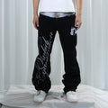 VINKID Double-Waist Script Graphic Jeans