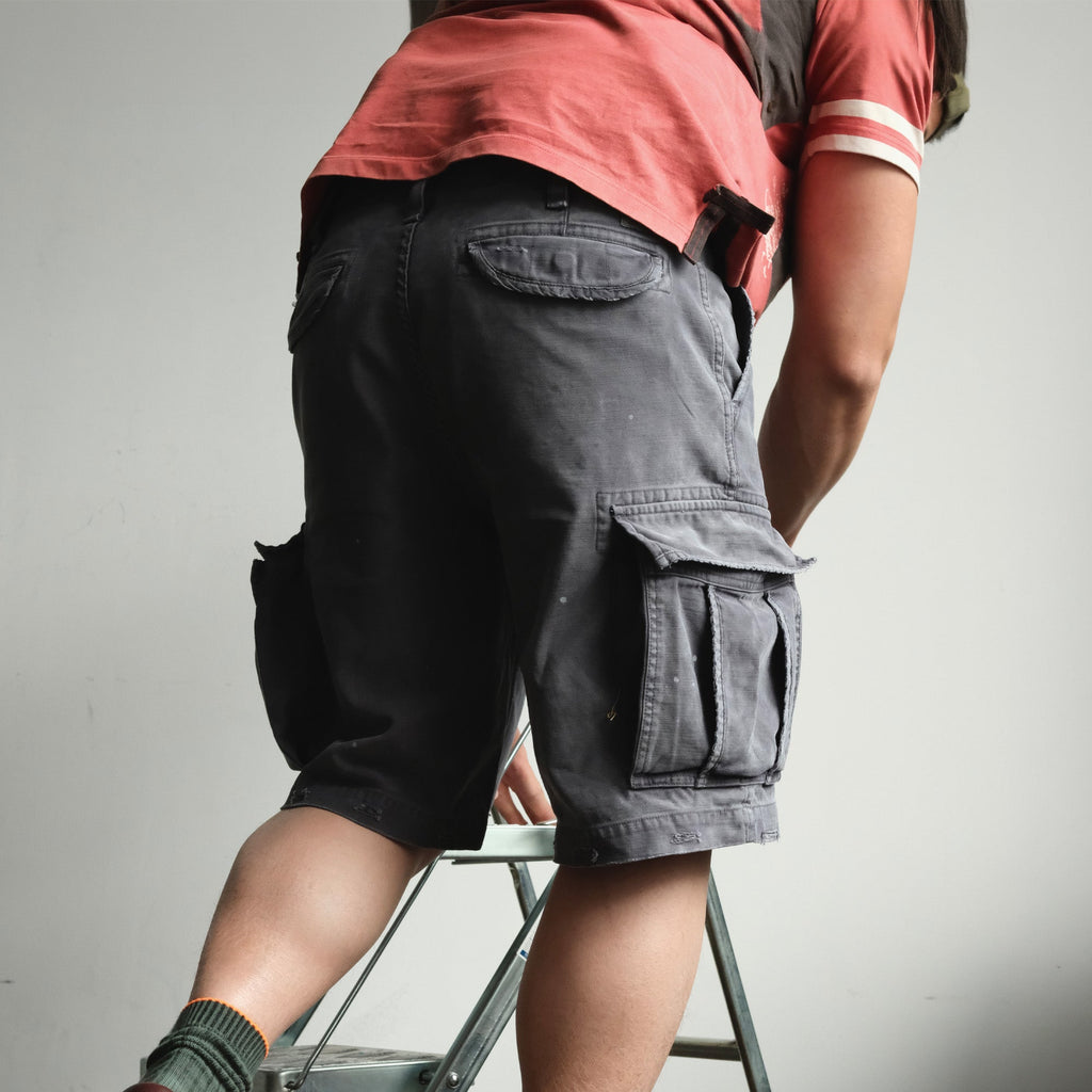 NEIGBORL Distressed Multi-Pocket Washed Cargo Shorts