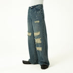 CLP Retro Washed Distressed Rivet Jeans