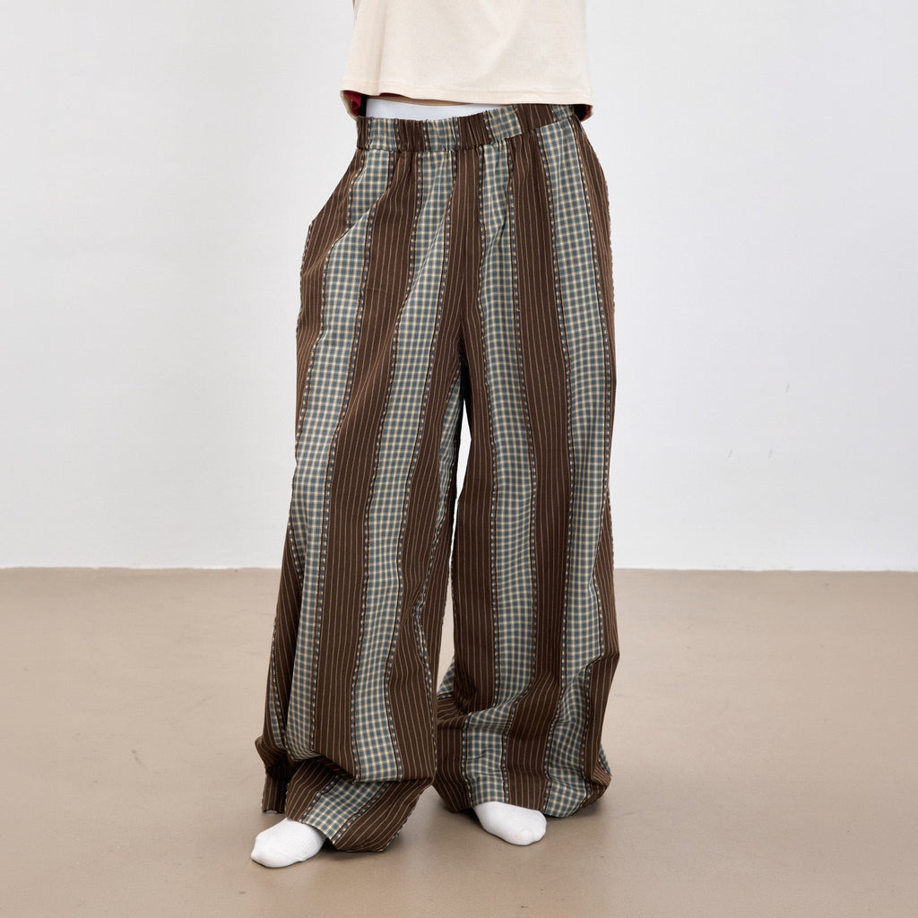 TUIMU Striped Wide-Leg Lounge Pants