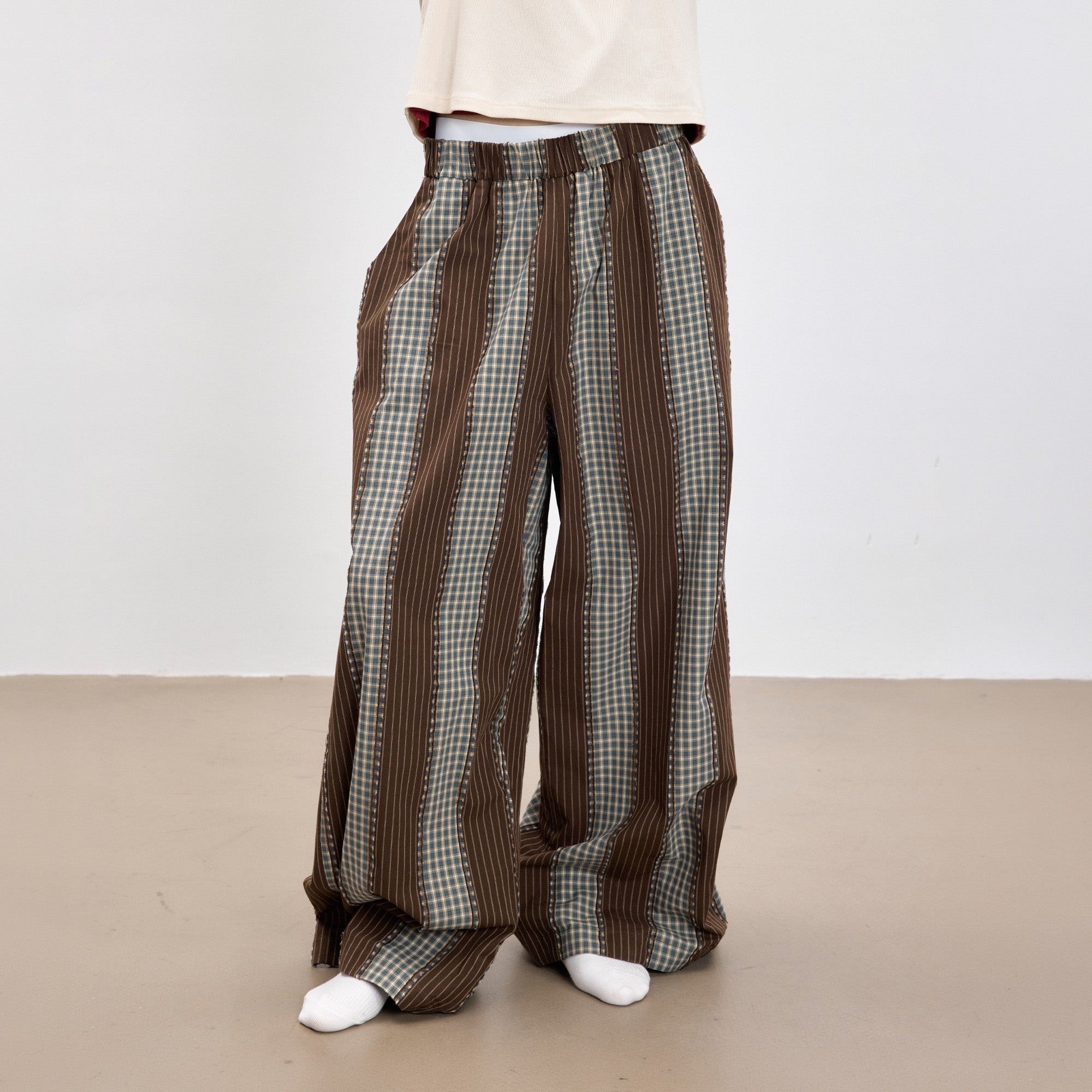 TUIMU Striped Wide-Leg Lounge Pants