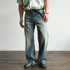 NEIGBORL Washed Distressed Flared Jeans