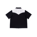 IN EXISTENCE Contrast-Panel Stitch Half Shirt