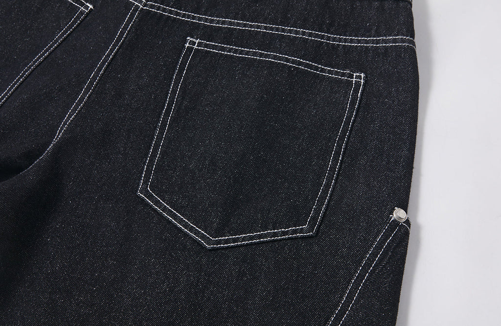 PASET Camo Double Waist Embroidered Jeans
