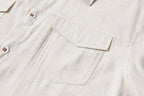 KREATE Contrast Collar Linen Half Shirt