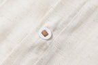KREATE Contrast Collar Linen Half Shirt