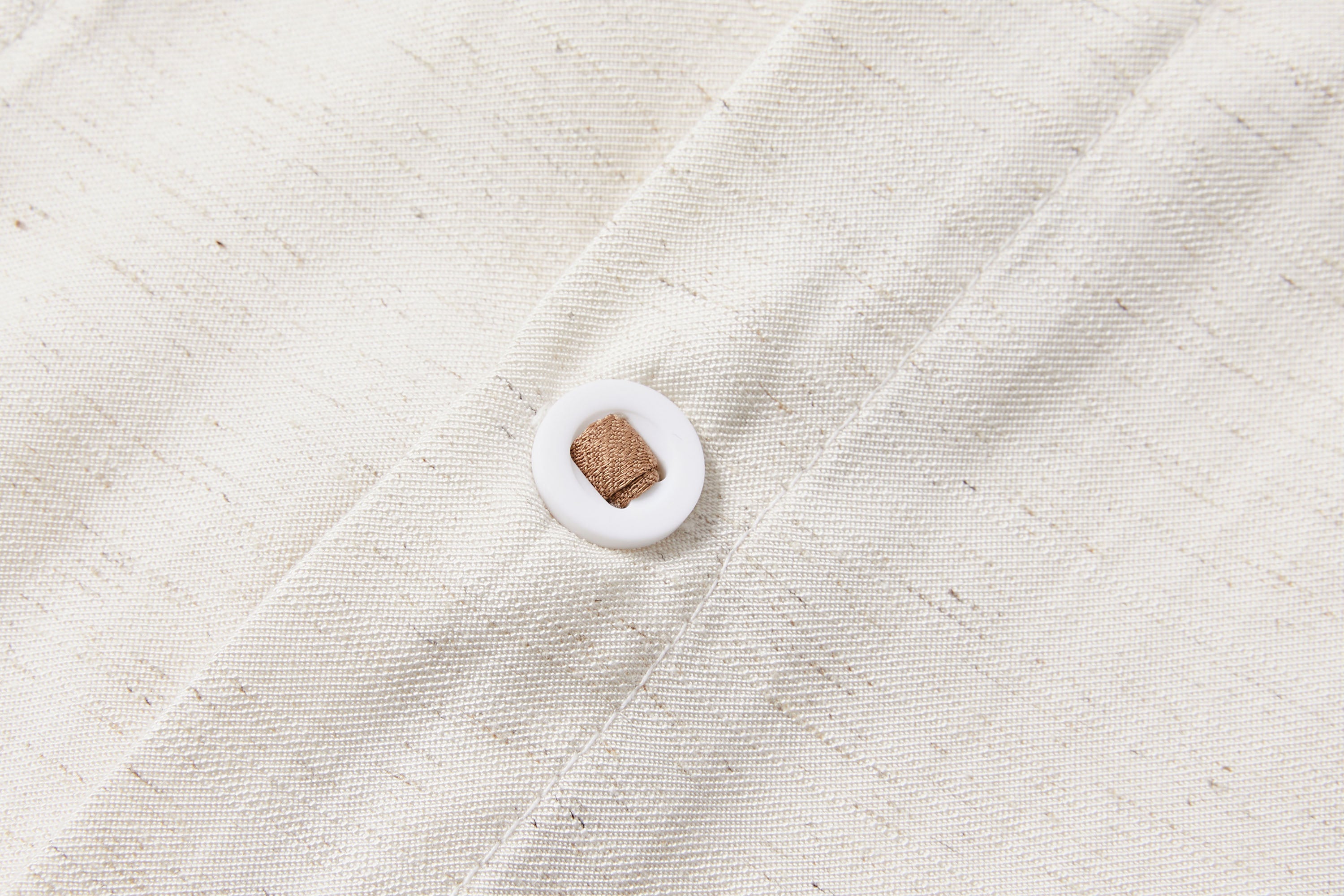 KREATE Contrast Collar Linen Half Shirt