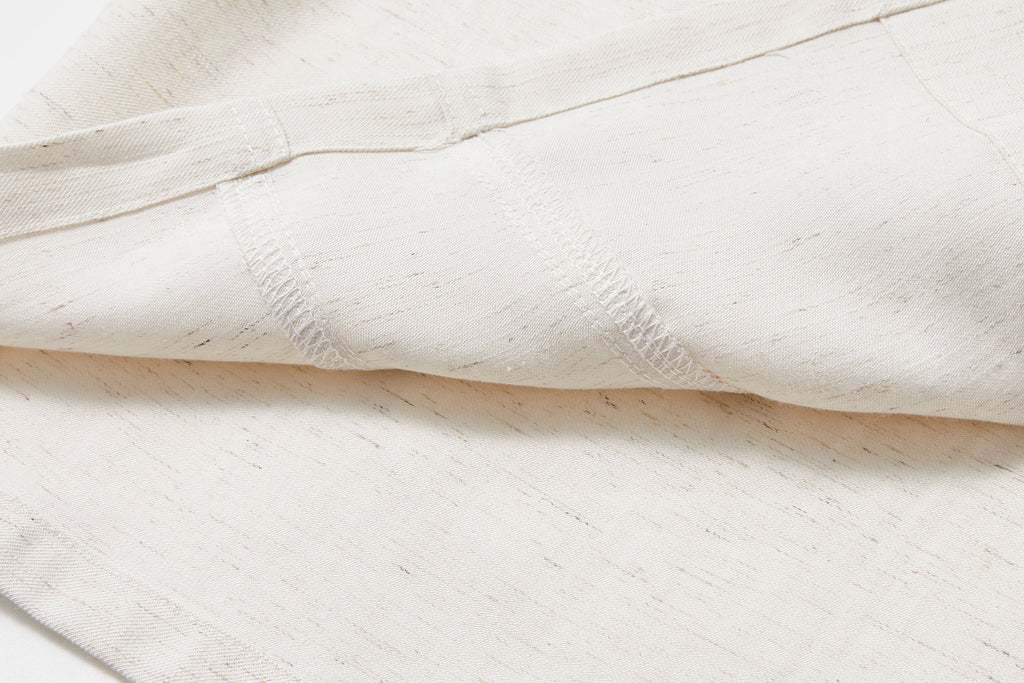 KREATE Contrast Collar Linen Half Shirt