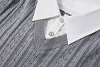 KREATE Faux Layered Cable-Knit Half Shirt