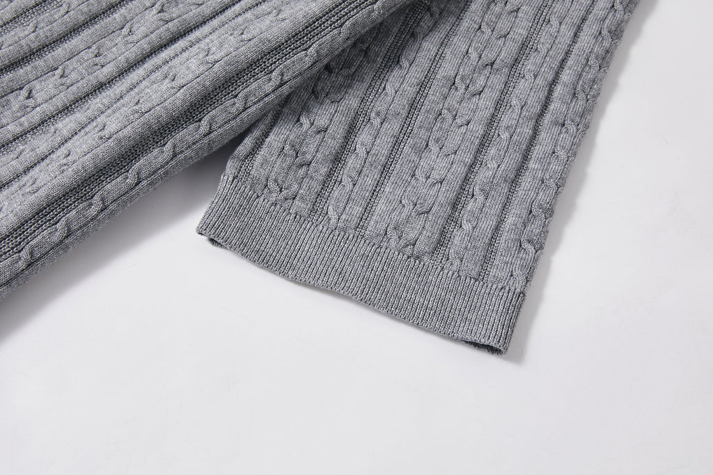 KREATE Faux Layered Cable-Knit Half Shirt