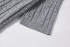 KREATE Faux Layered Cable-Knit Half Shirt