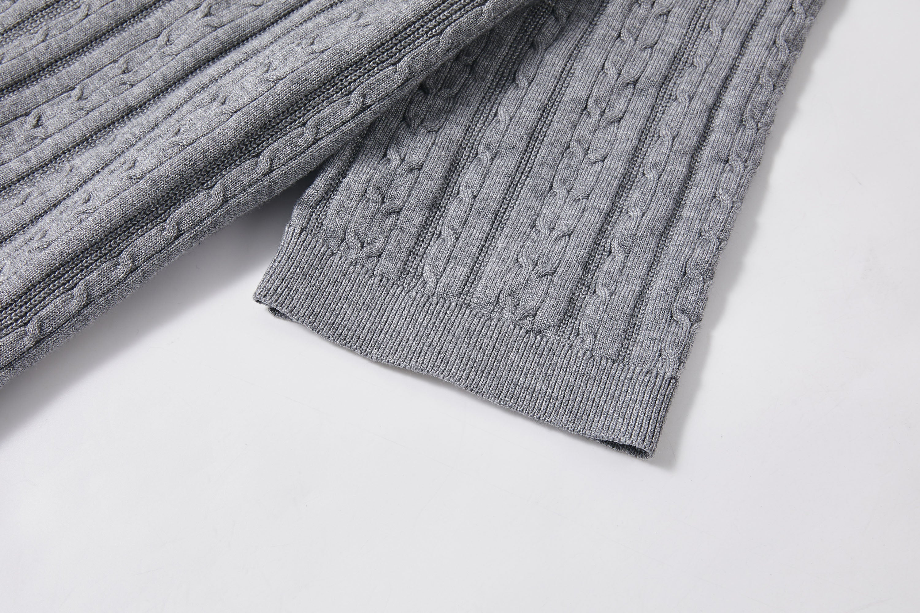 KREATE Faux Layered Cable-Knit Half Shirt