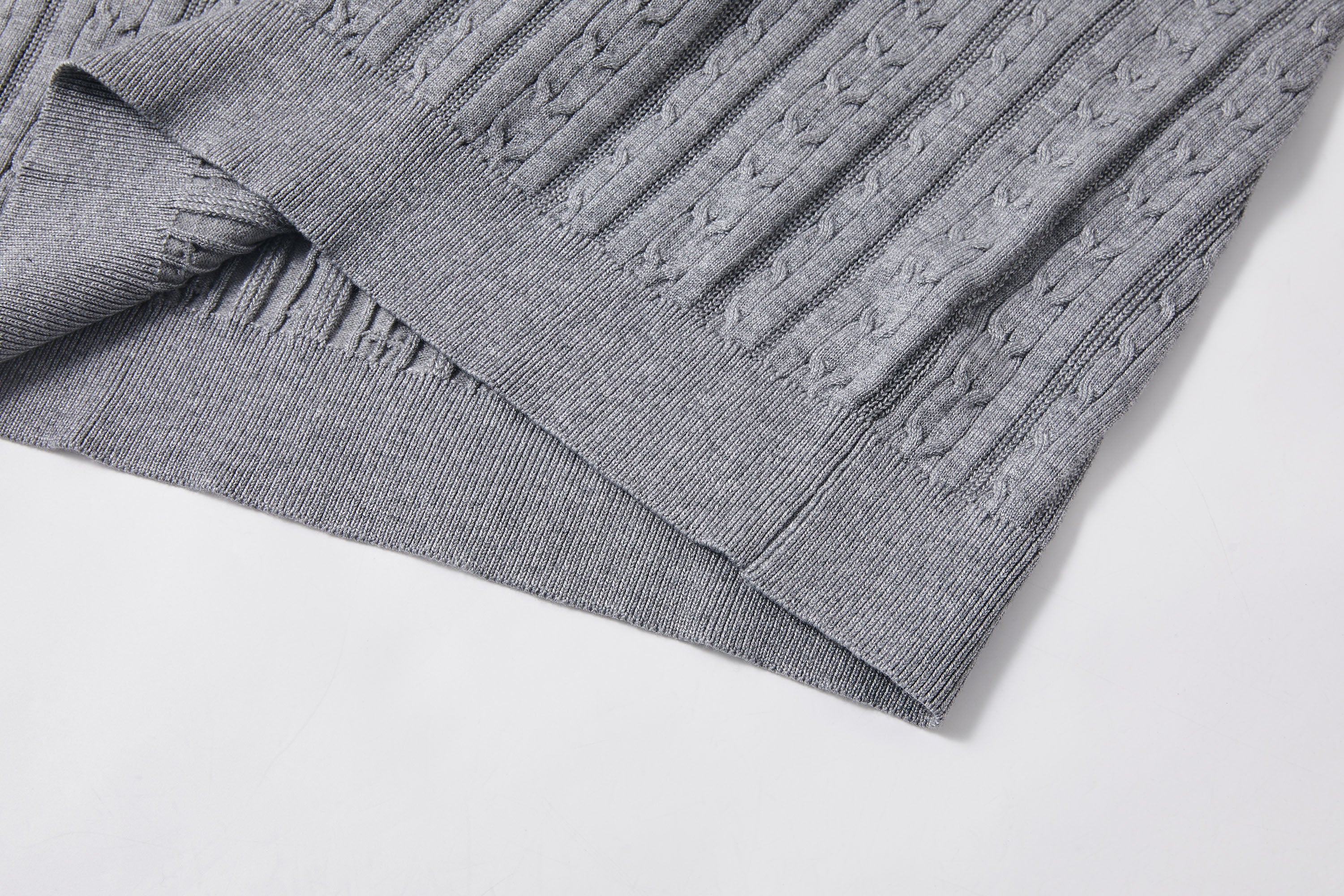 KREATE Faux Layered Cable-Knit Half Shirt