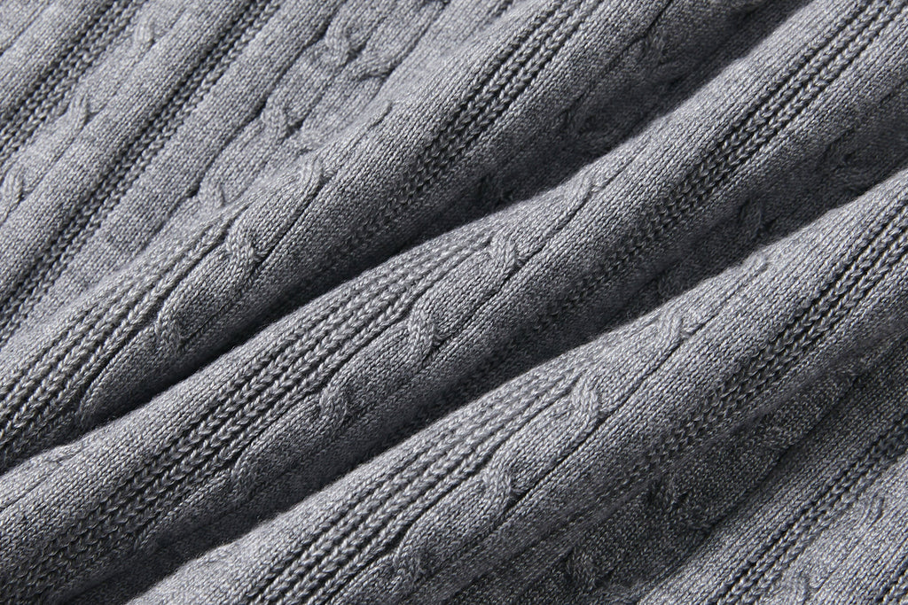 KREATE Faux Layered Cable-Knit Half Shirt