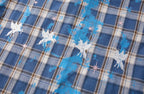 PASET Unicorn Embroidered Plaid Half Shirt