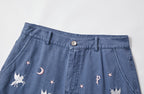 PASET Unicorn Embroidered Cargo Shorts