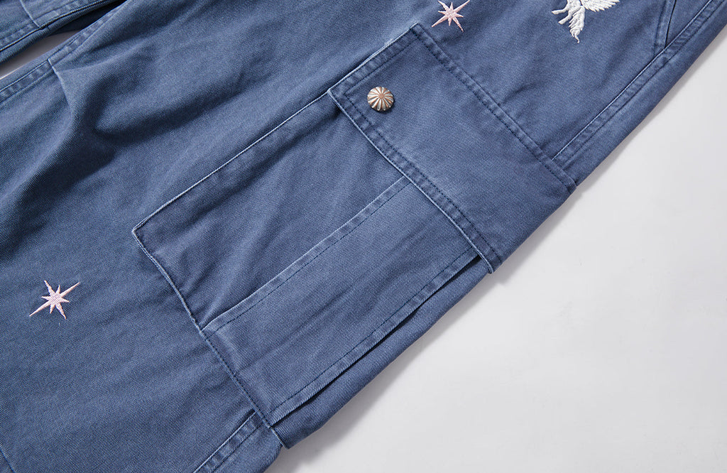 PASET Unicorn Embroidered Cargo Shorts