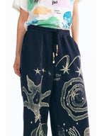 1997 POSTOFFICE Tribal Spiral Beaded Drawstring Sweatpants