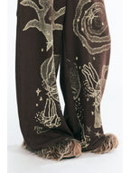 1997 POSTOFFICE Tribal Spiral Beaded Drawstring Sweatpants