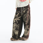 1997 POSTOFFICE Tribal Spiral Beaded Drawstring Sweatpants
