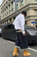 STEEPC Raw Denim Turn-Up Shorts