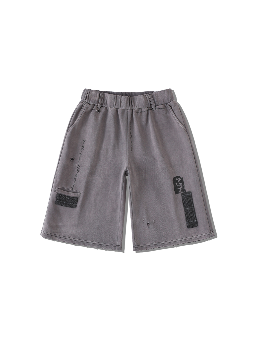 RICHILL Washed Patch Graphic Shorts