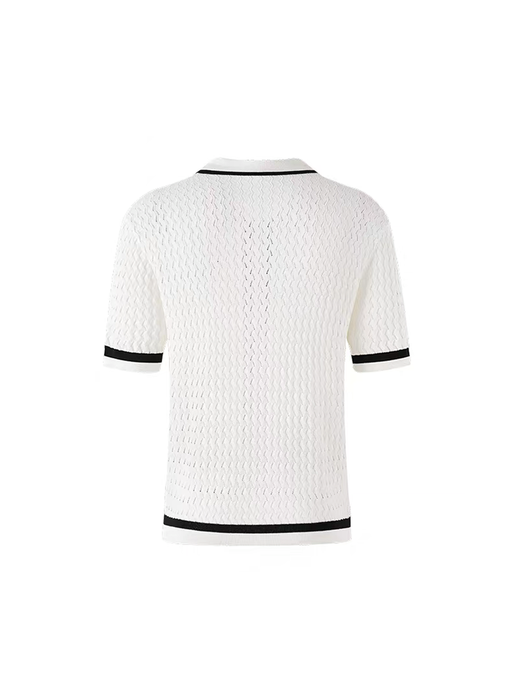 TIWILLTANG Contrast Trim Knitted Half Shirt