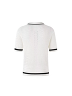 TIWILLTANG Contrast Trim Knitted Half Shirt