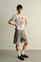KADAKADA Scalloped Layered Hem Pleated Shorts