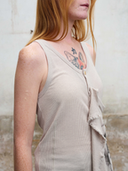 ILNya Nieternite Nifutur Deconstructed Graphic Knit Tank Top Gray